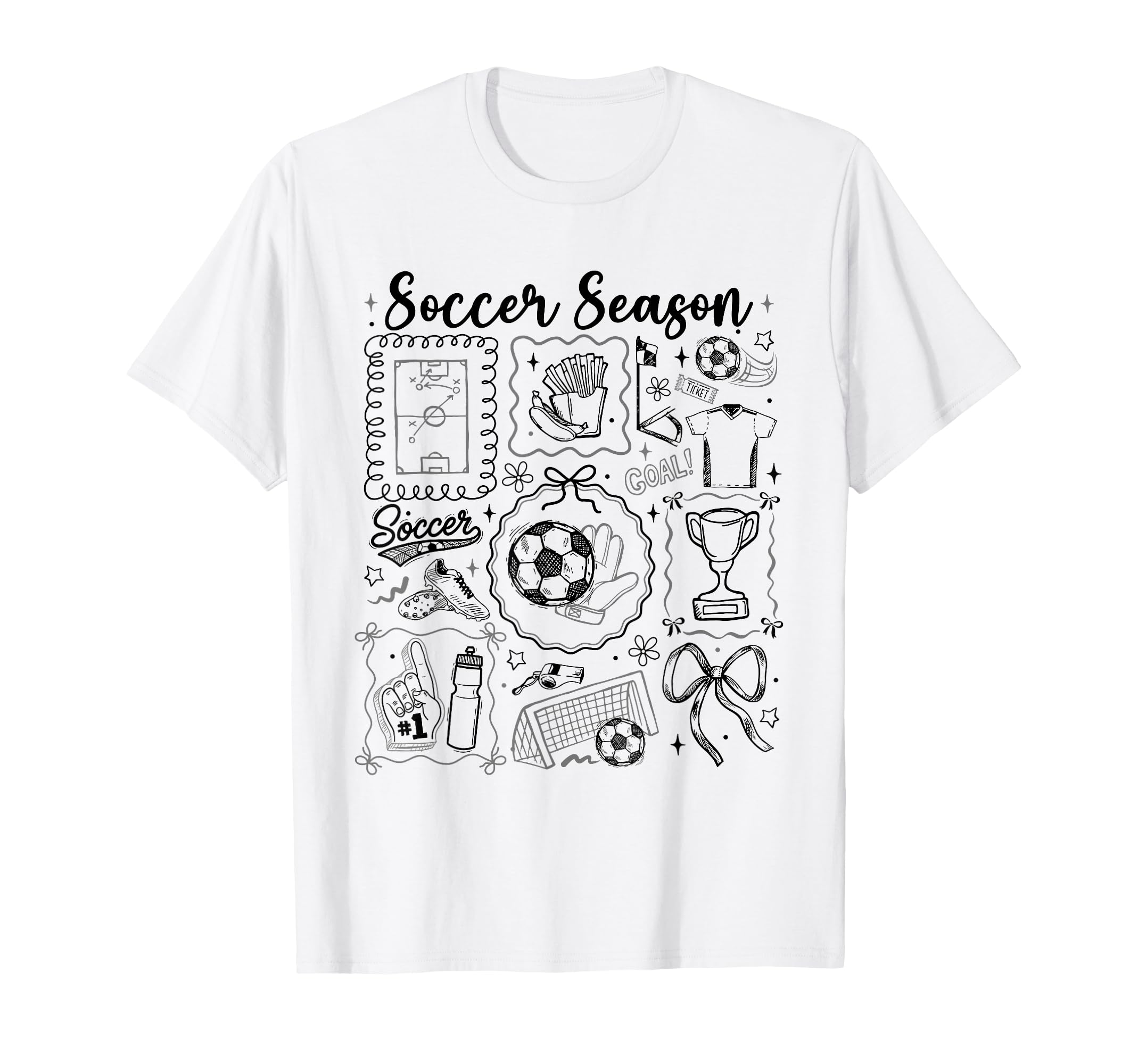 Soccer Season Bow Soccer Lovers T-Shirt - Aesthetic Graphic for Adults - T-Shirt, Sweatshirt, Hoodie