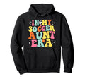 My Soccer Aunt Era Game Day Groovy Hoodie - Unique Graphic for Adults - T-Shirt, Sweatshirt, Hoodie