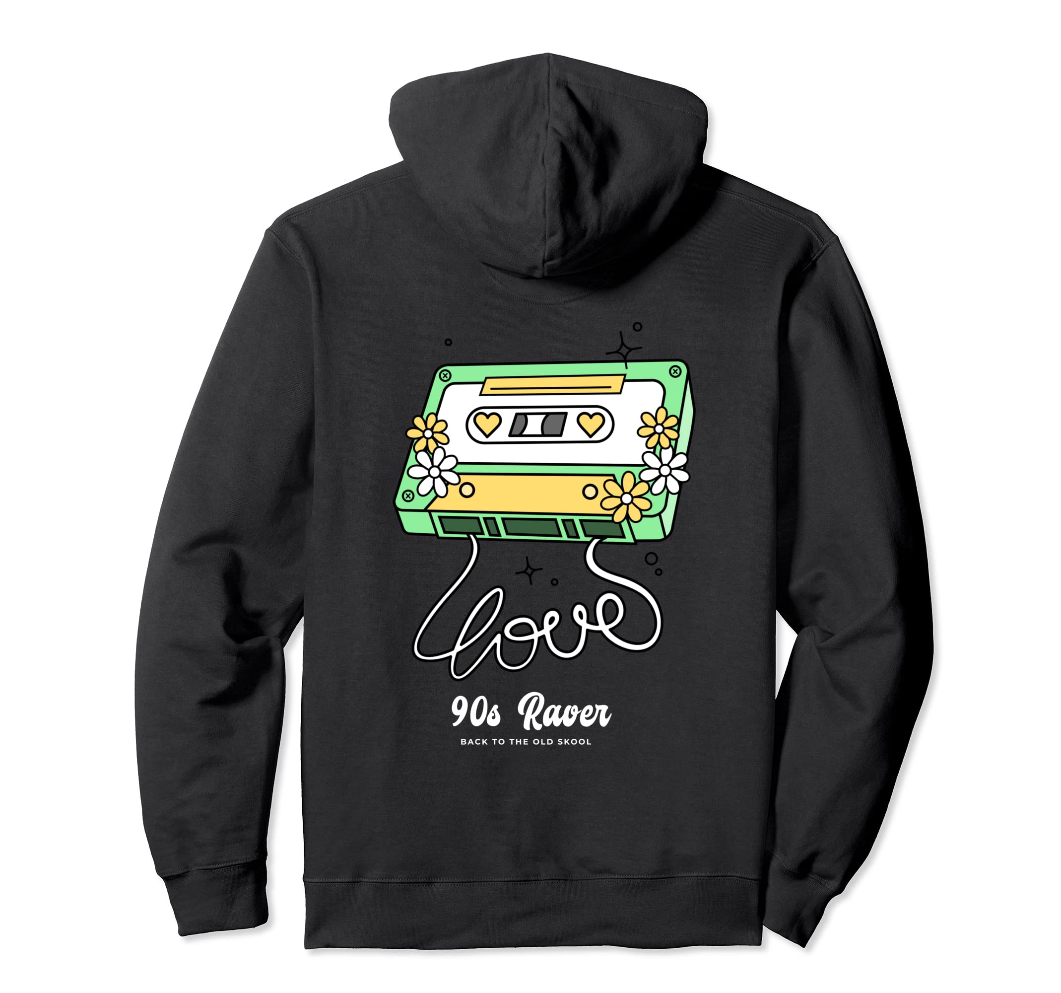 90S Rave Cassette Tape House Music Hoodie - Graphic Print Men Women - T-Shirt, Sweatshirt, Hoodie