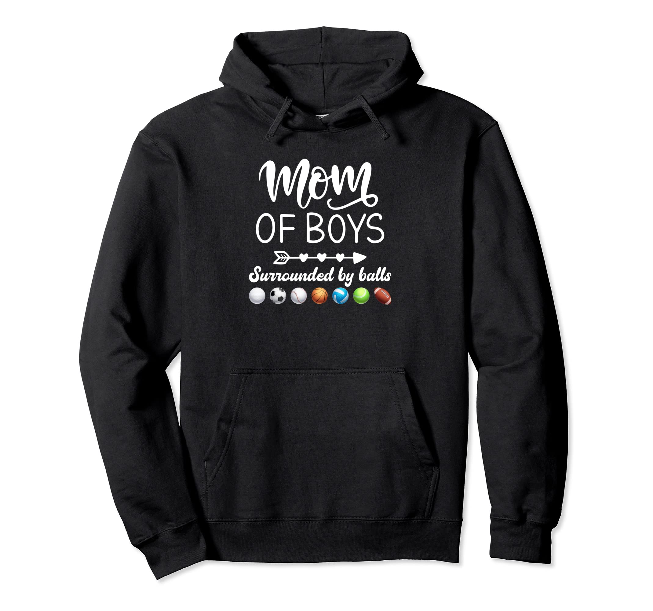 Mom Surrounded Balls Soccer Basketball Hoodie - Unique Graphic Unisex - T-Shirt, Sweatshirt, Hoodie