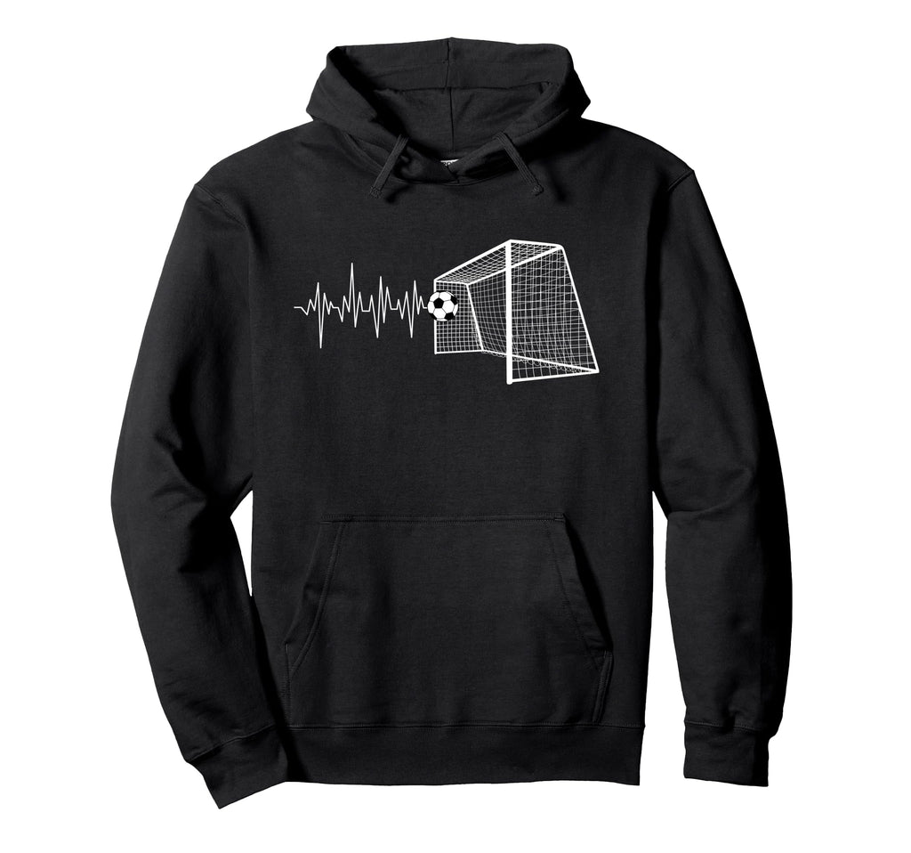Funny Soccer Heartbeat Ecg Football Hoodie - Fun Novelty Design Men Women - T-Shirt, Sweatshirt, Hoodie