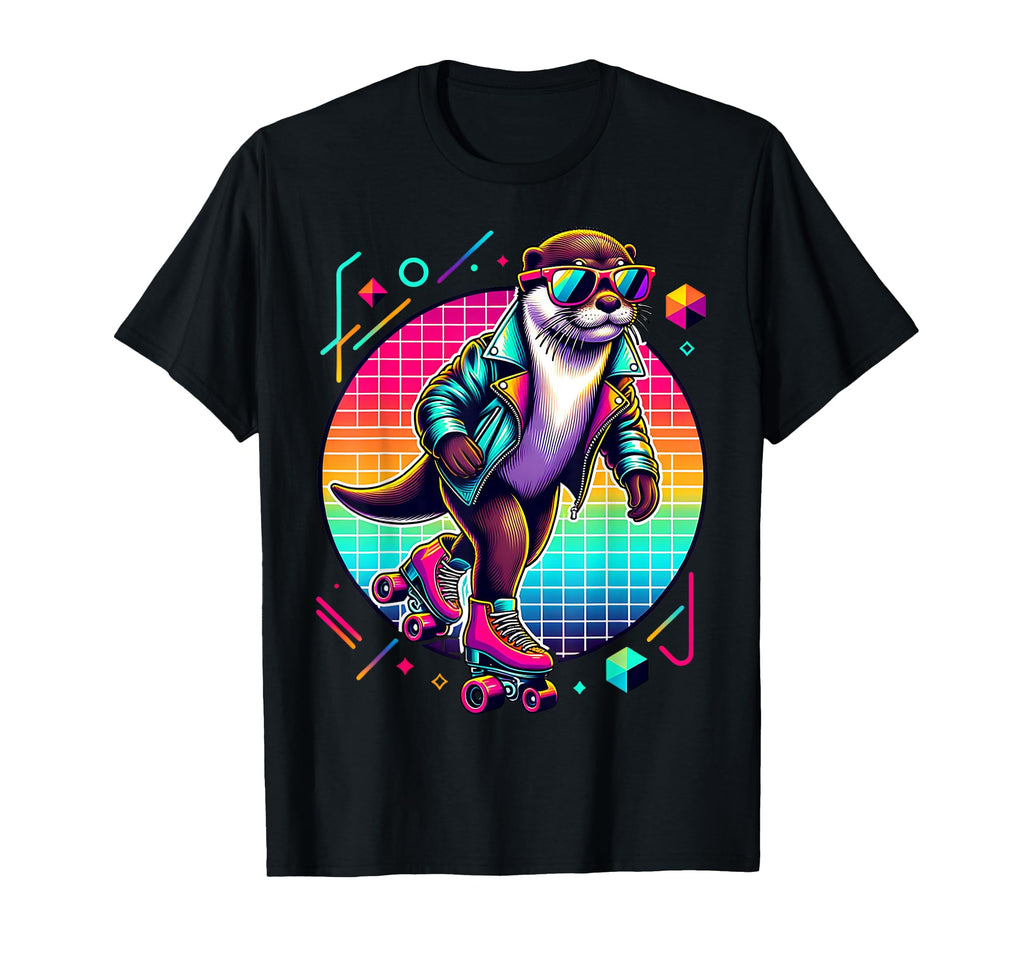 Otter Roller Skates And Sunglasses T-Shirt - Minimalist Print for Adults - T-Shirt, Sweatshirt, Hoodie