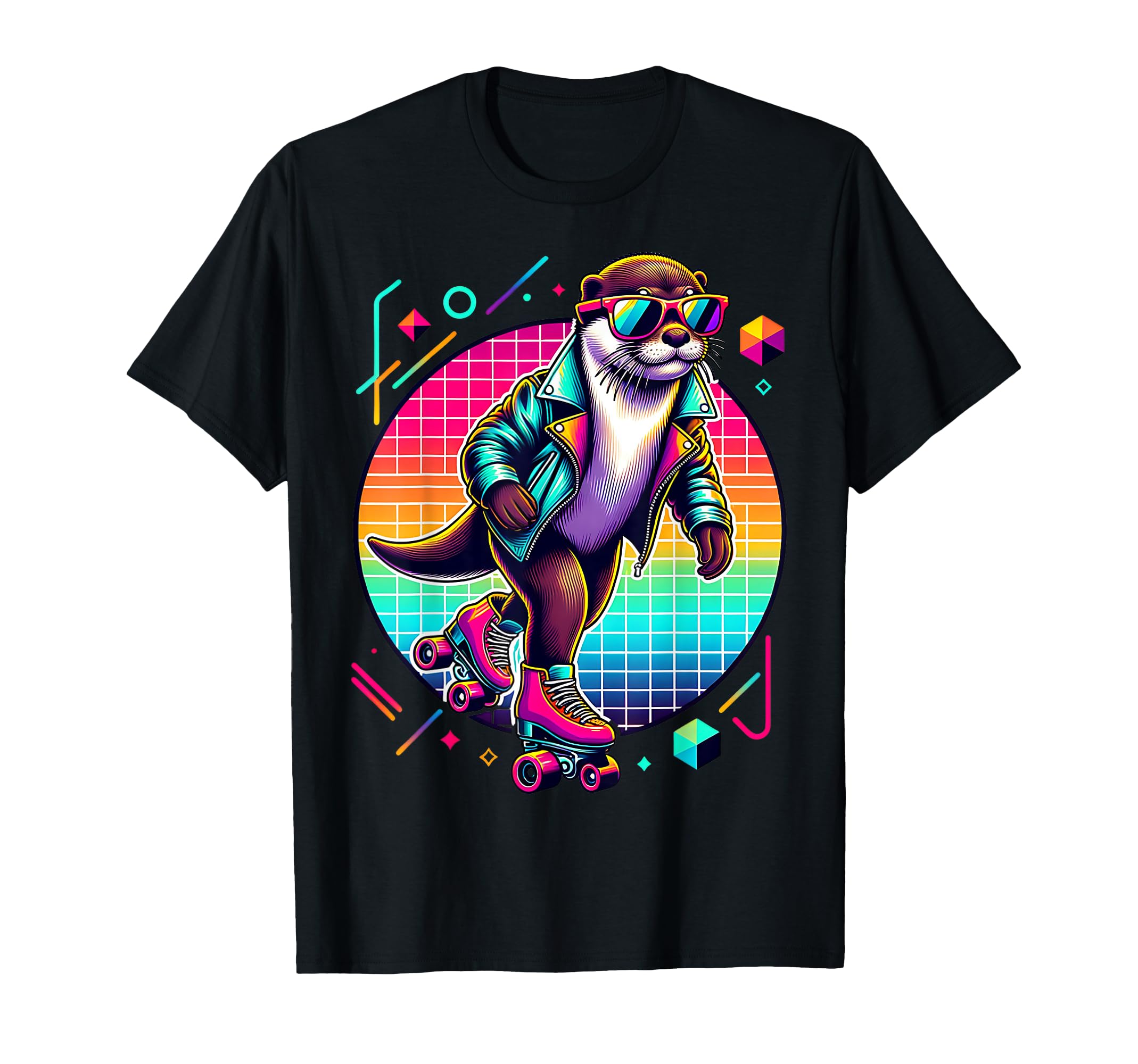 Otter Roller Skates And Sunglasses T-Shirt - Minimalist Print for Adults - T-Shirt, Sweatshirt, Hoodie