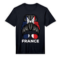 France Flag French Hairbun Football T-Shirt - Custom Art Print Unisex - T-Shirt, Sweatshirt, Hoodie