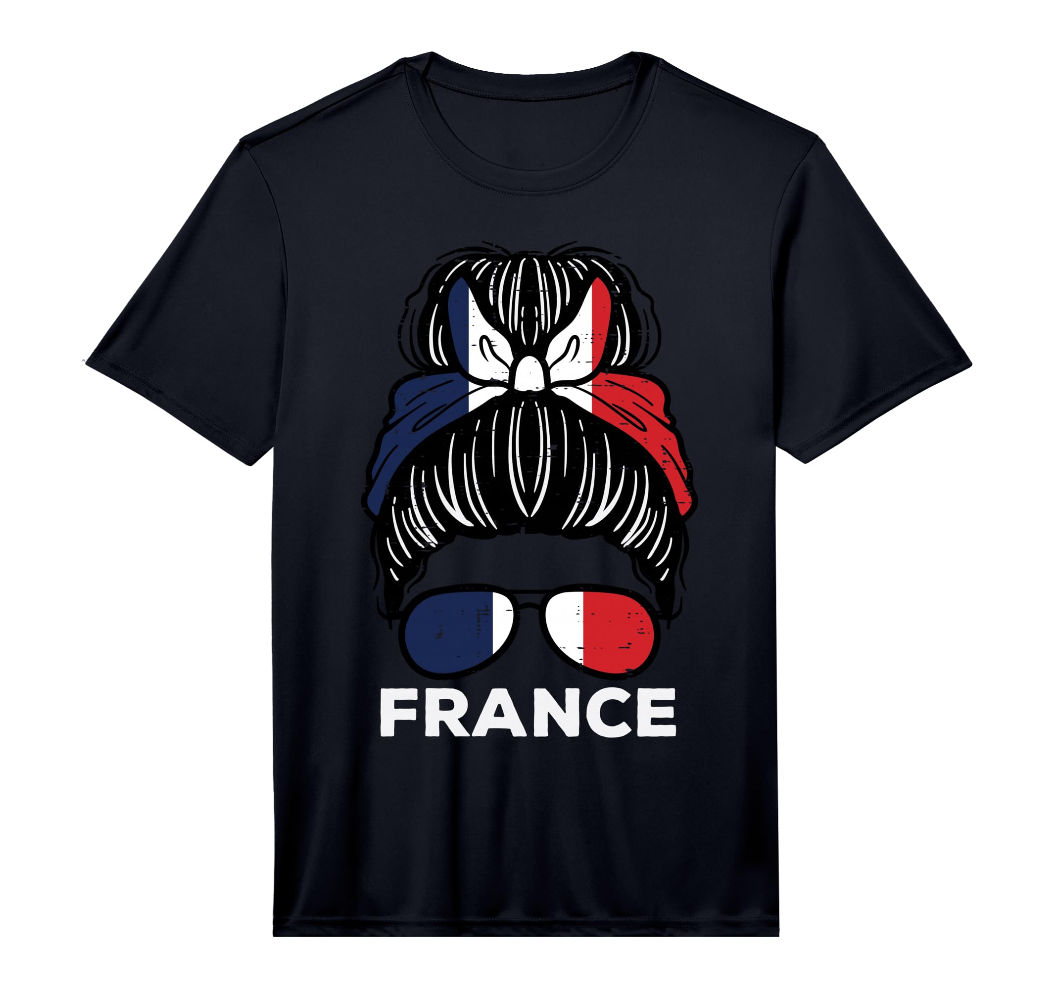 France Flag French Hairbun Football T-Shirt - Custom Art Print Unisex - T-Shirt, Sweatshirt, Hoodie