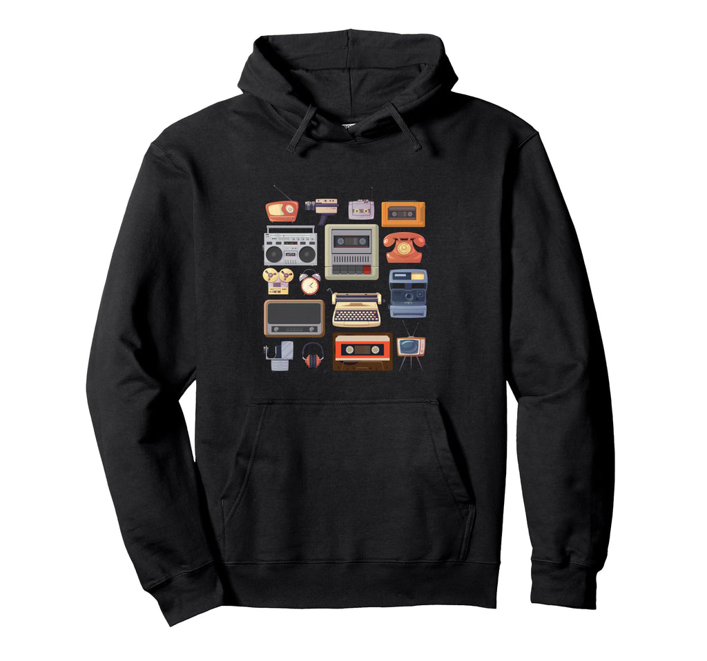 Collection Cassette Radio 80S 90S Hoodie - Aesthetic Graphic for Adults - T-Shirt, Sweatshirt, Hoodie