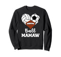 Ball Mamaw Heart Funny Volleyball Sweatshirt - Graphic Print Men Women - T-Shirt, Sweatshirt, Hoodie