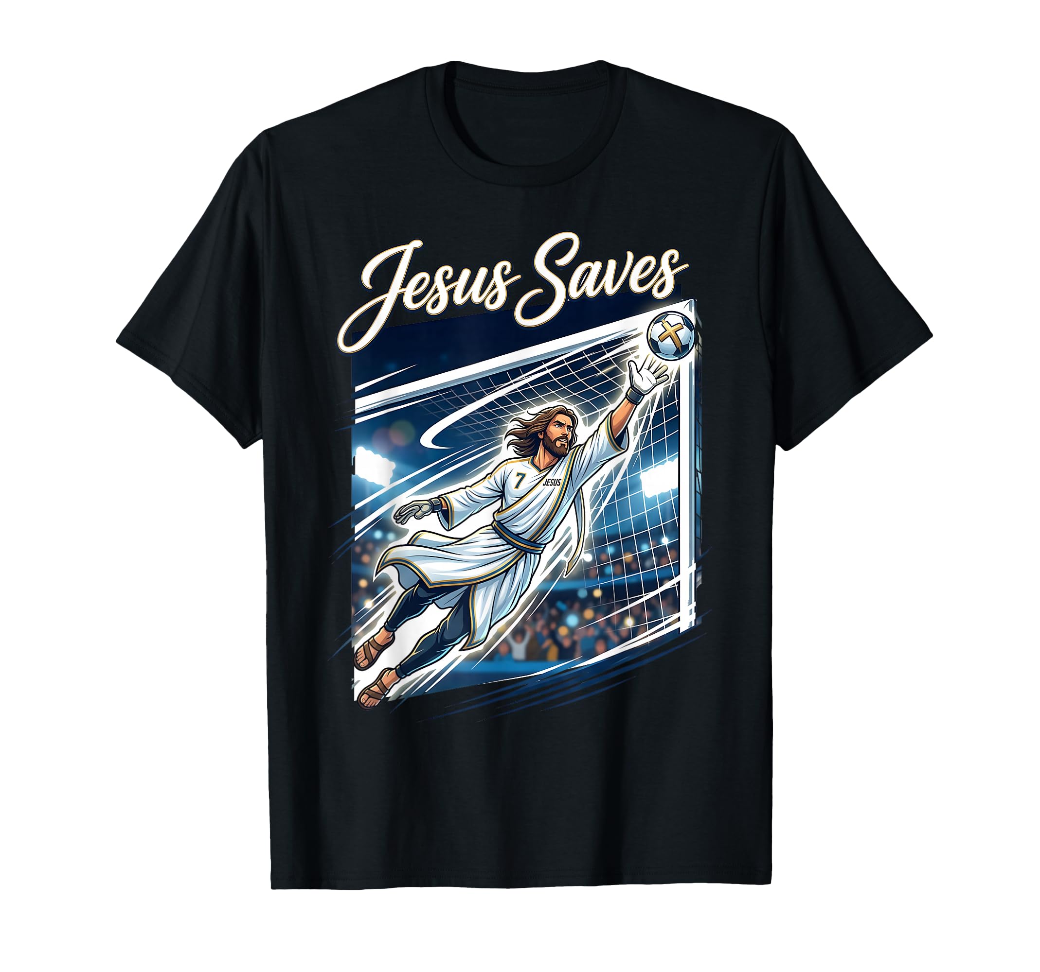 Jesus Christ Saves Christian Soccer T-Shirt - Graphic Print Unisex - T-Shirt, Sweatshirt, Hoodie