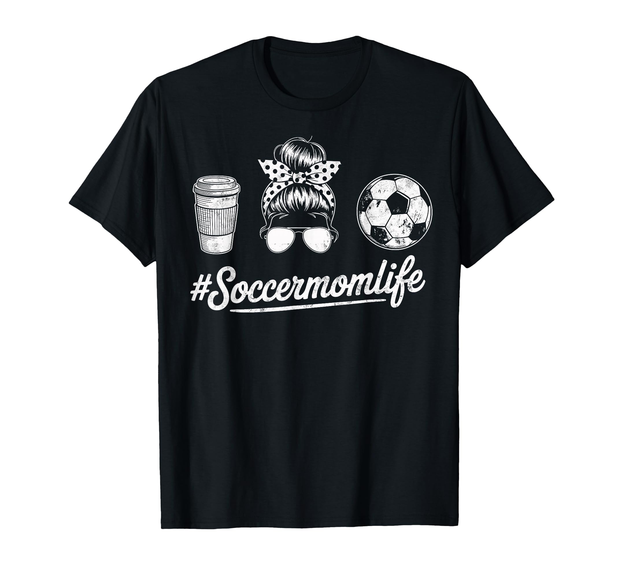 Soccermomlife Soccer Mom Messy Bun T-Shirt - Aesthetic Graphic Unisex - T-Shirt, Sweatshirt, Hoodie
