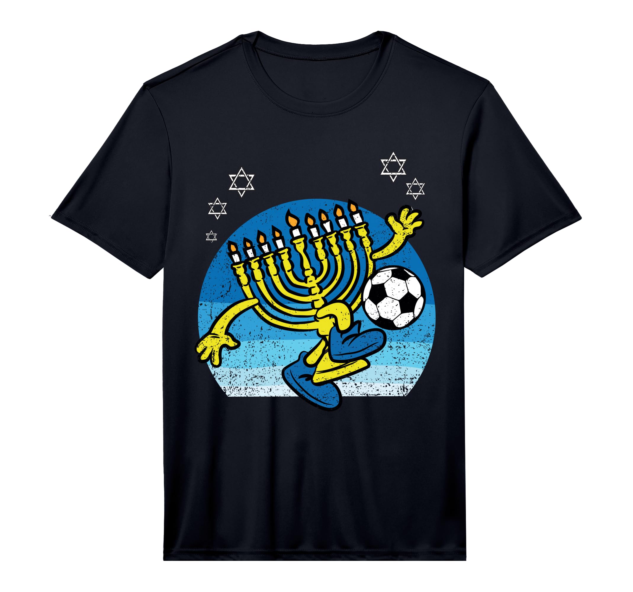 Menorah Soccer Player Hanukkah Chanukah T-Shirt - Graphic Print for Adults - T-Shirt, Sweatshirt, Hoodie