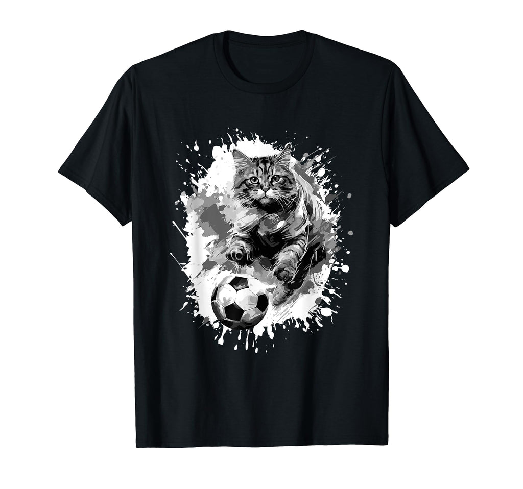 Cat Playing Soccer Team Sports Animal T-Shirt - Streetwear Style for Adults - T-Shirt, Sweatshirt, Hoodie