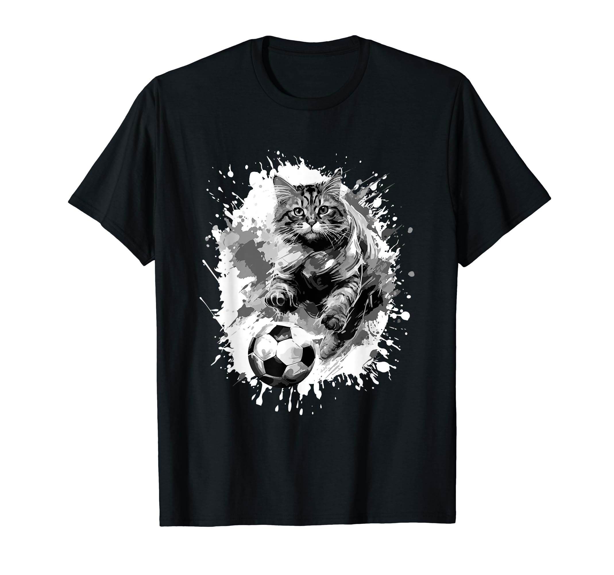 Cat Playing Soccer Team Sports Animal T-Shirt - Streetwear Style for Adults - T-Shirt, Sweatshirt, Hoodie