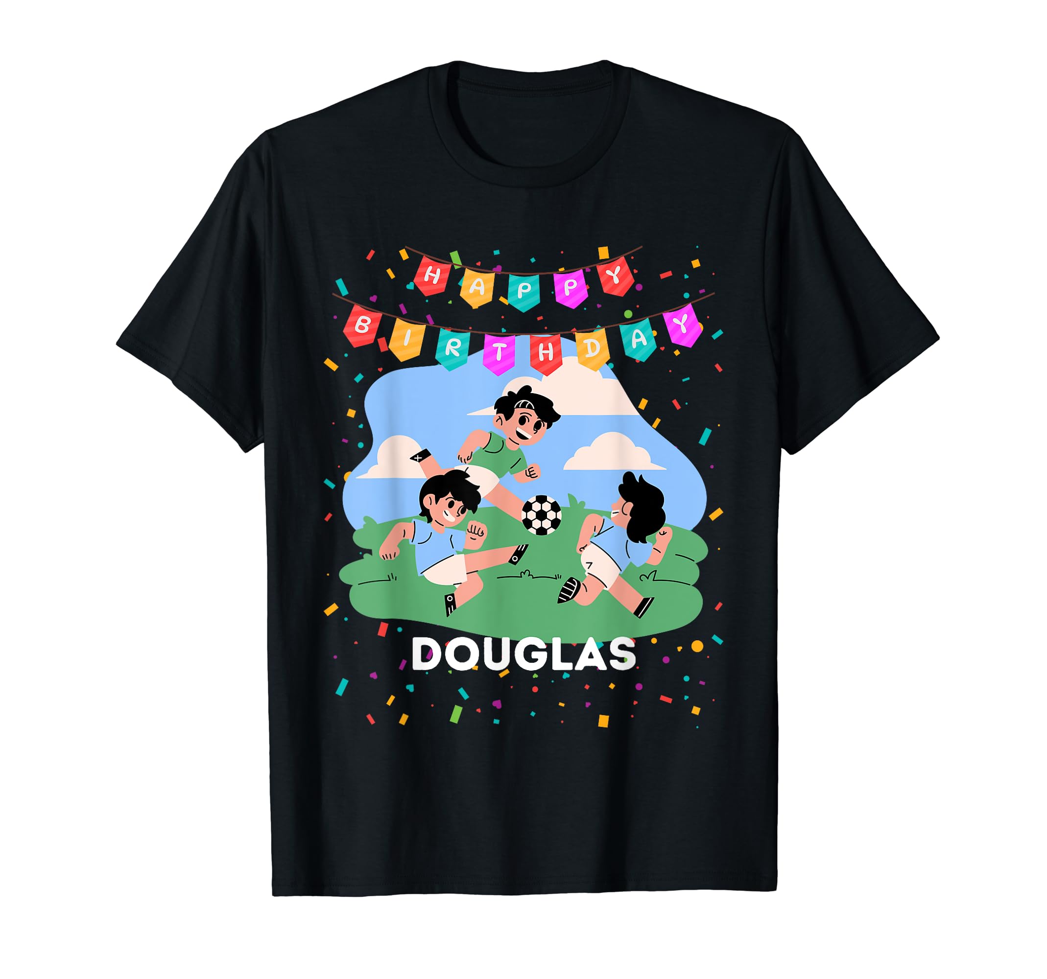 Birthday Douglas Soccer Theme Party T T-Shirt - Trendy Graphic Unisex - T-Shirt, Sweatshirt, Hoodie