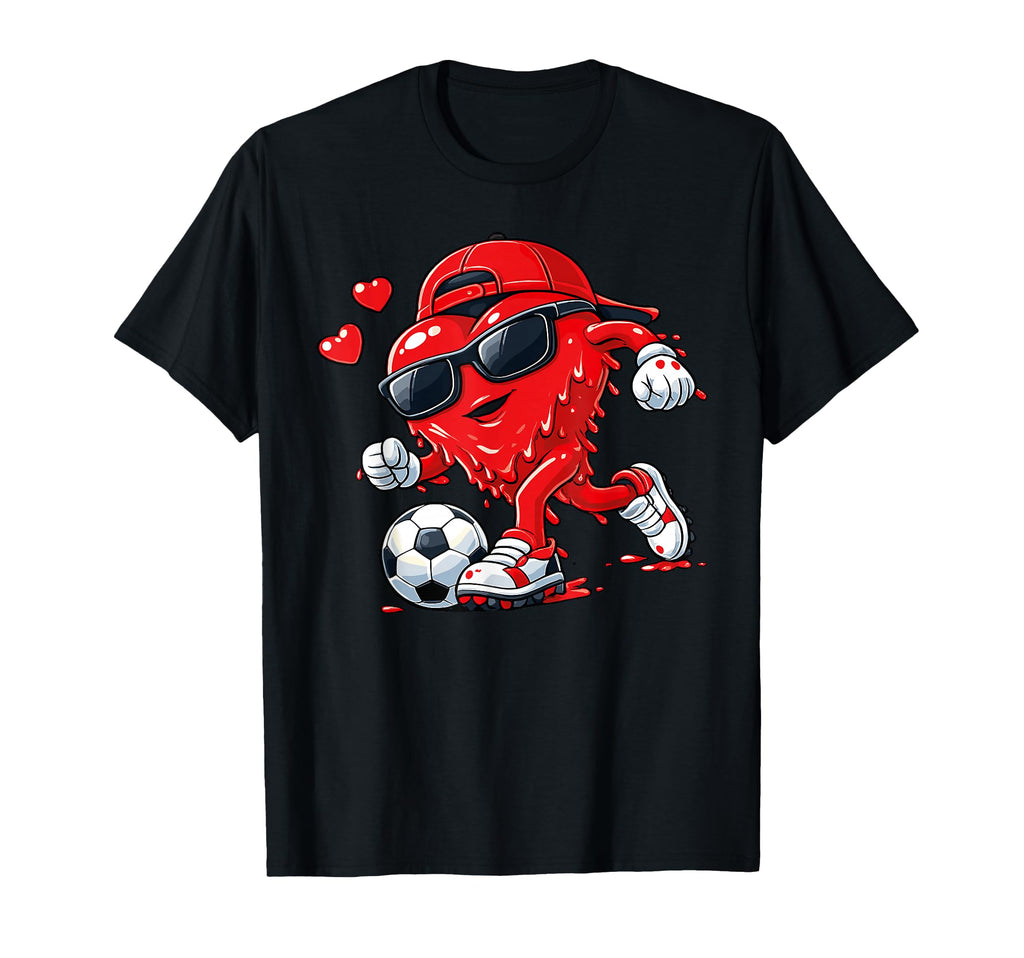Heart Soccer Character Funny Sports T-Shirt - Streetwear Style for Adults - T-Shirt, Sweatshirt, Hoodie