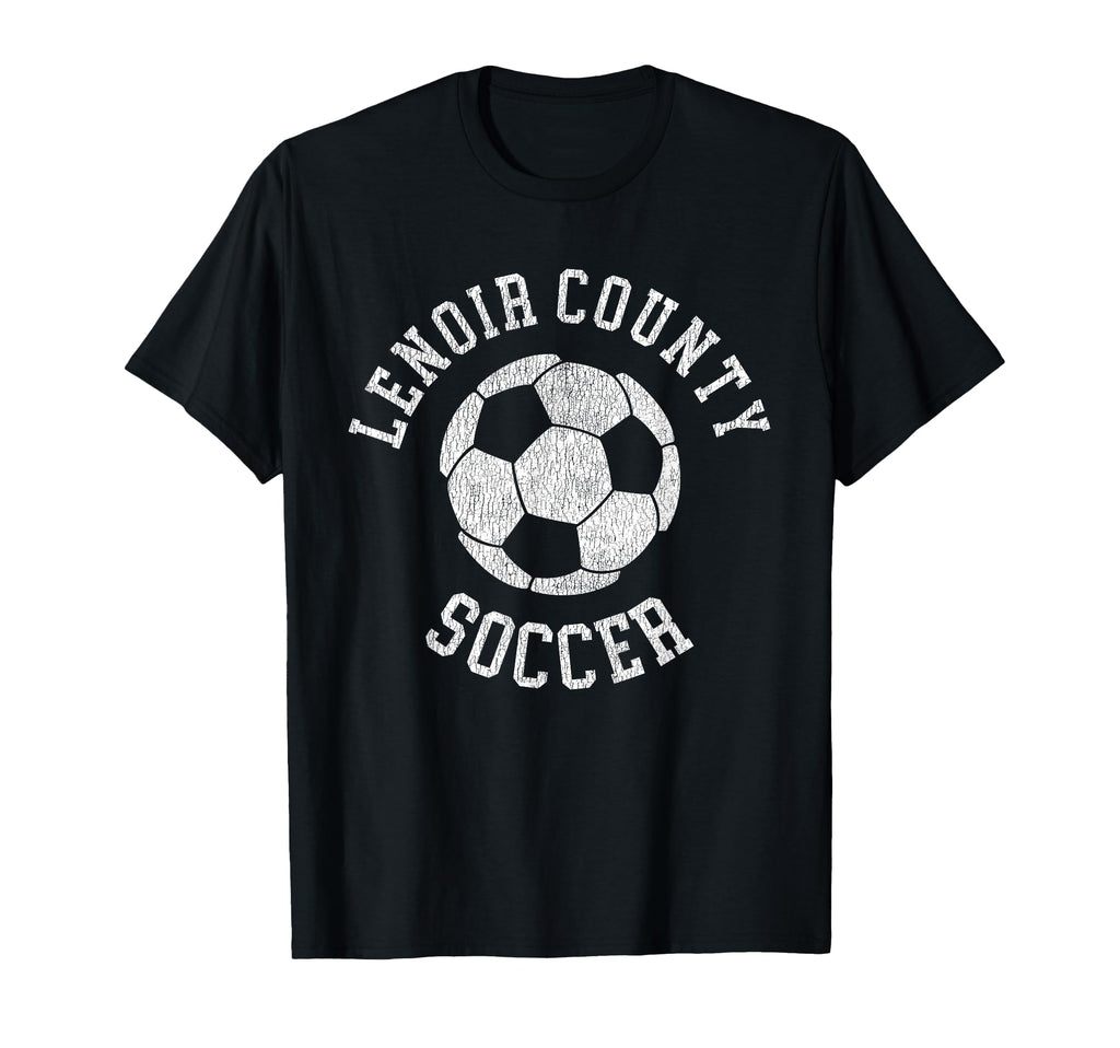 Lenoir County Soccer Distressed 90S T-Shirt - Fun Novelty Design for Adults - T-Shirt, Sweatshirt, Hoodie