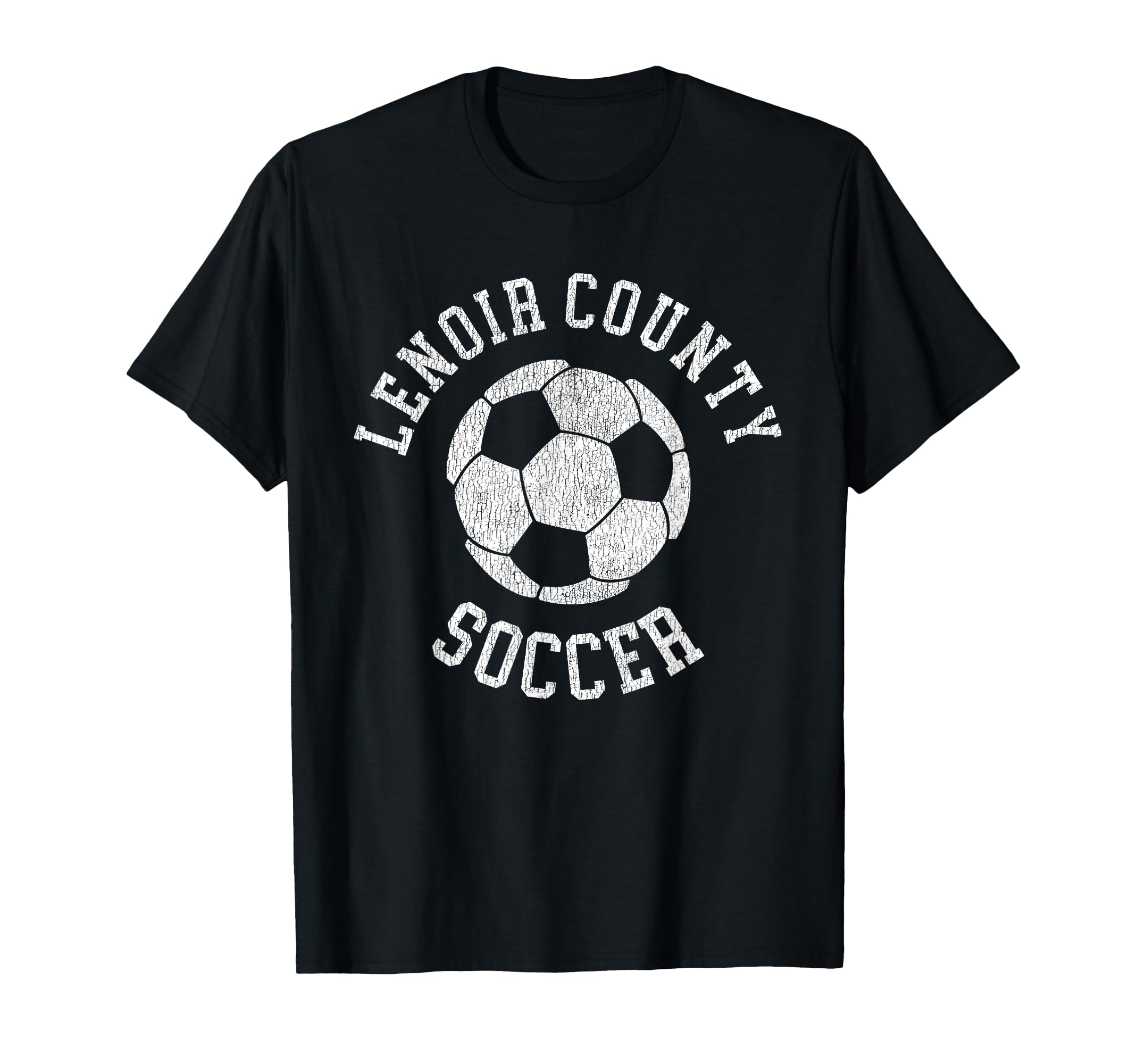Lenoir County Soccer Distressed 90S T-Shirt - Fun Novelty Design for Adults - T-Shirt, Sweatshirt, Hoodie
