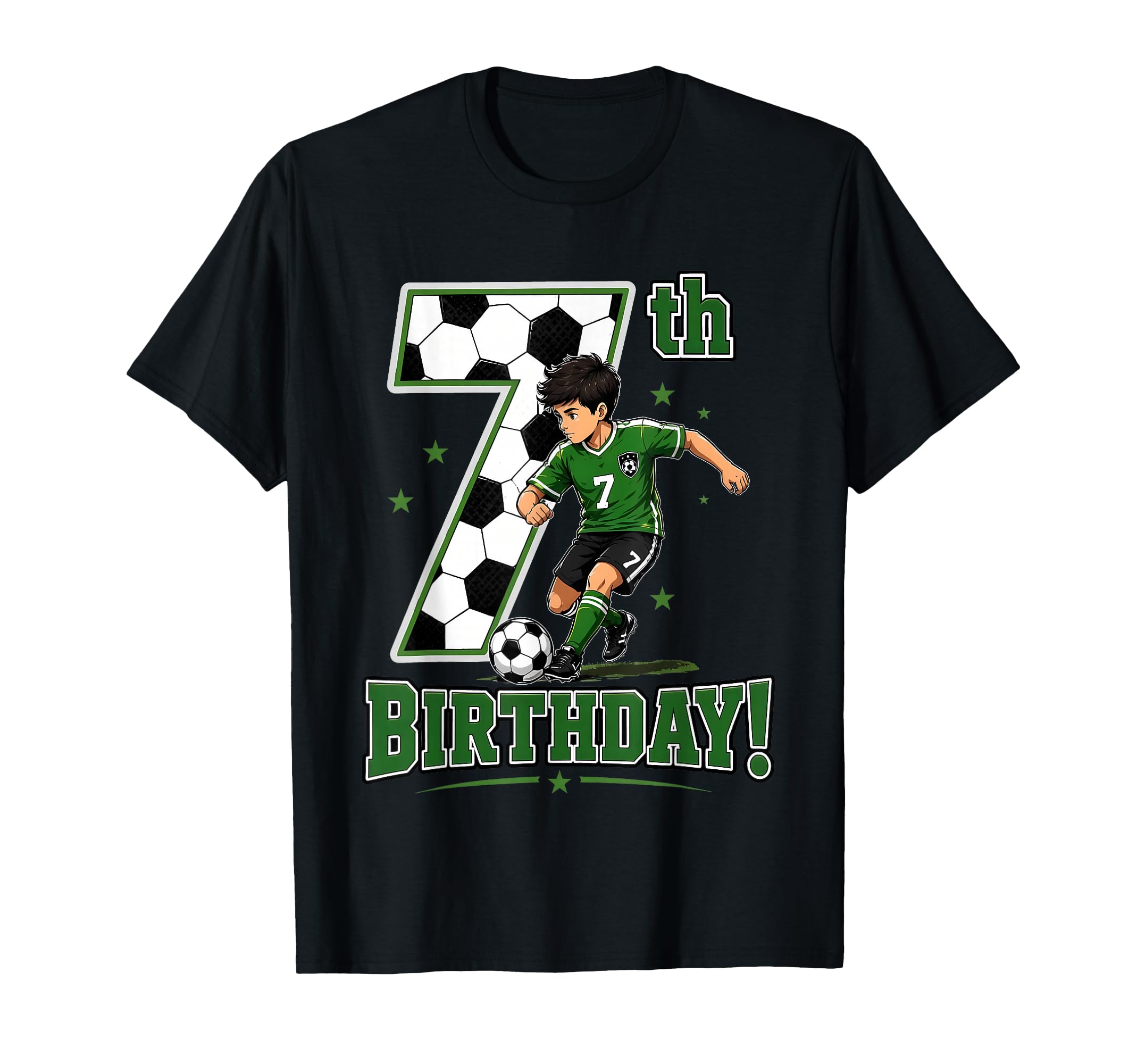 Seventh Birthday Soccer Seven Year Old T-Shirt - Streetwear Style Men Women - T-Shirt, Sweatshirt, Hoodie
