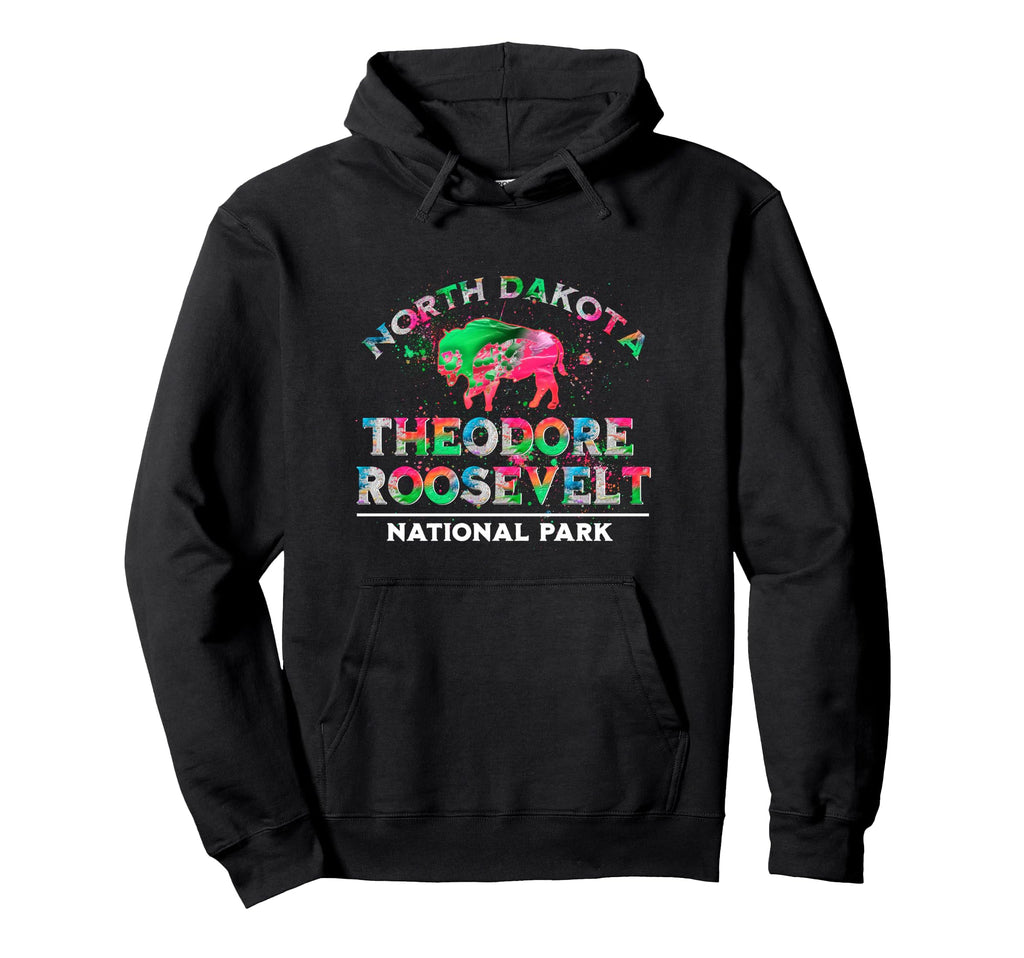 Theodore Roosevelt National Park Bison Hoodie - Graphic Print Men Women - T-Shirt, Sweatshirt, Hoodie