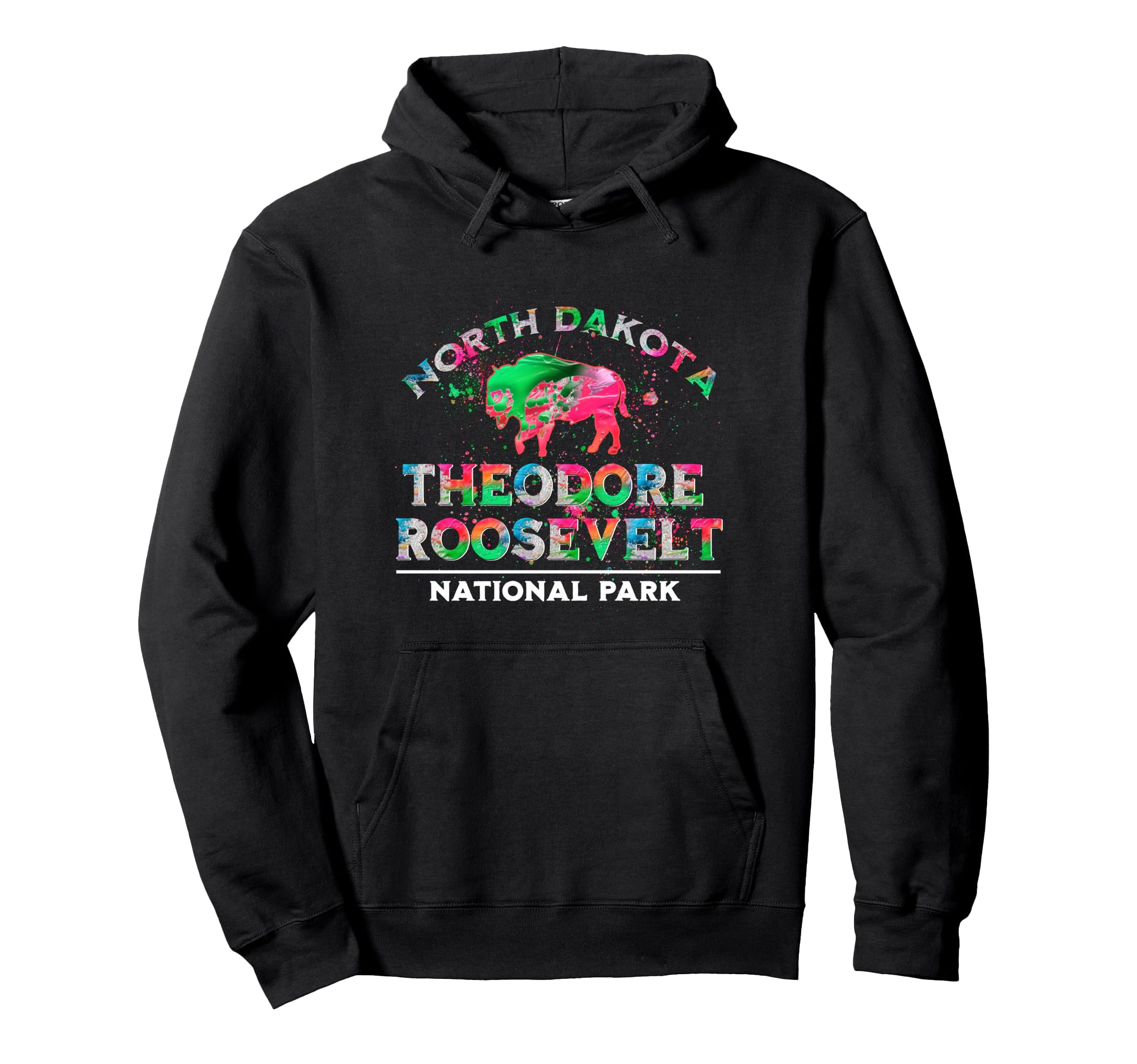 Theodore Roosevelt National Park Bison Hoodie - Graphic Print Men Women - T-Shirt, Sweatshirt, Hoodie