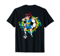 Dabbing Soccer Sweden Fan Jersey Floral T-Shirt - Trendy Graphic Unisex - T-Shirt, Sweatshirt, Hoodie