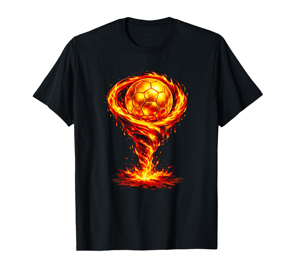 Gold Soccer Tornado Vortex Abstract Soccer T-Shirt - Unique Graphic Unisex - T-Shirt, Sweatshirt, Hoodie