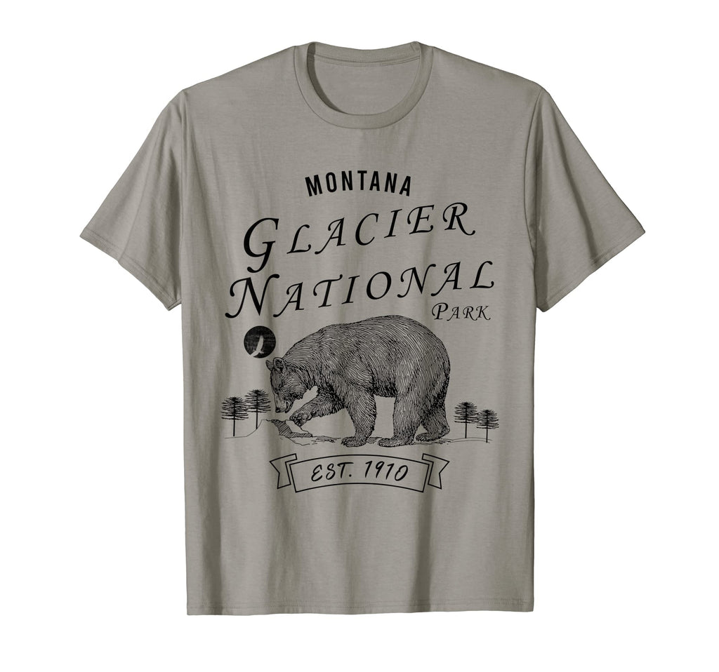 Glacier National Park Montana Bear T-Shirt - Trendy Graphic Men Women - T-Shirt, Sweatshirt, Hoodie