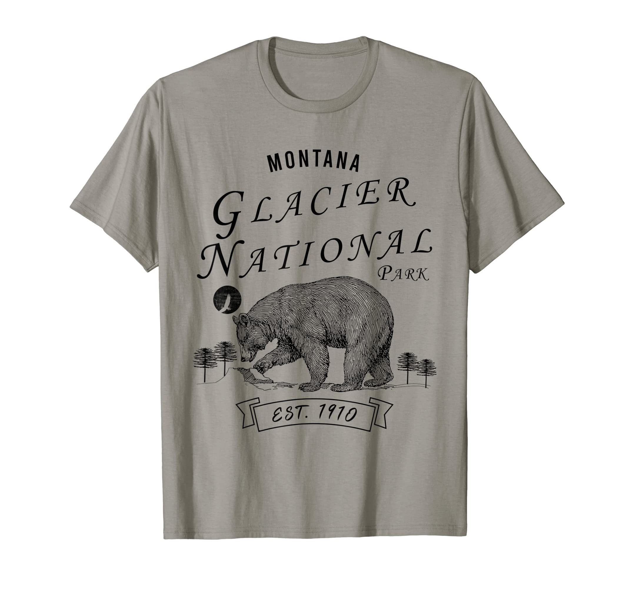 Glacier National Park Montana Bear T-Shirt - Trendy Graphic Men Women - T-Shirt, Sweatshirt, Hoodie