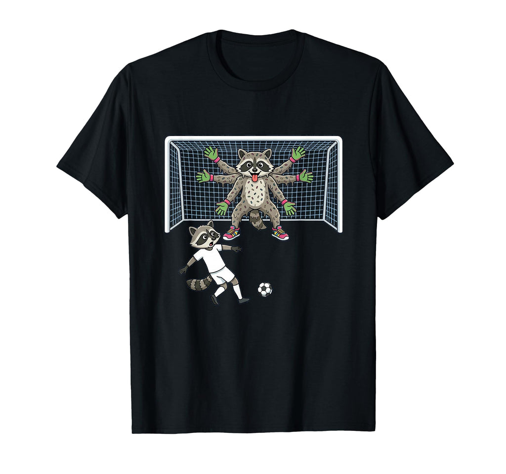 Goalie Raccoon Soccer Multi Arm Trash Panda T-Shirt - Unique Graphic Unisex - T-Shirt, Sweatshirt, Hoodie