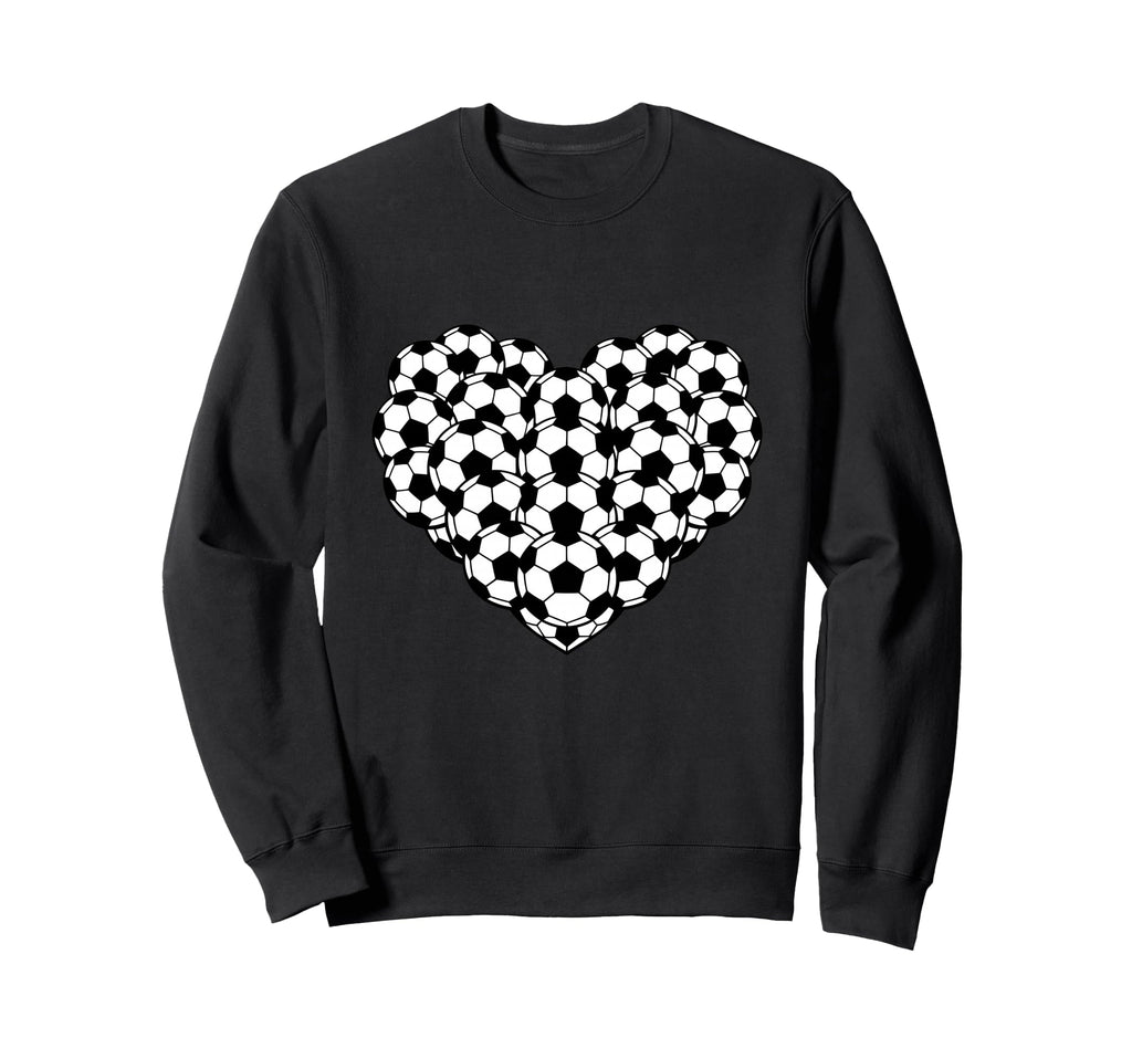 Heart Shaped Soccer Ball Pattern Sweatshirt - Novelty Apparel Unisex - T-Shirt, Sweatshirt, Hoodie
