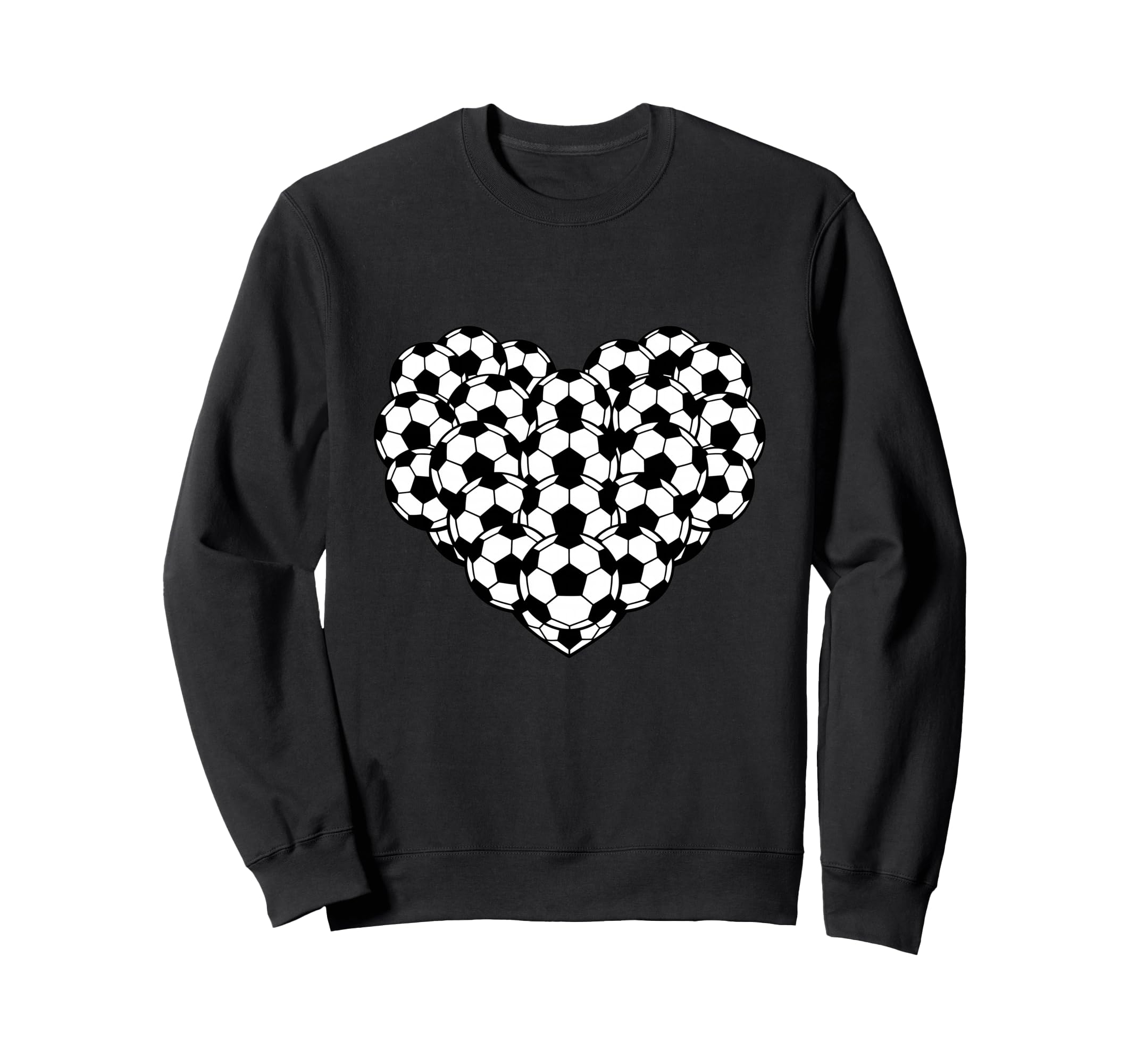 Heart Shaped Soccer Ball Pattern Sweatshirt - Novelty Apparel Unisex - T-Shirt, Sweatshirt, Hoodie