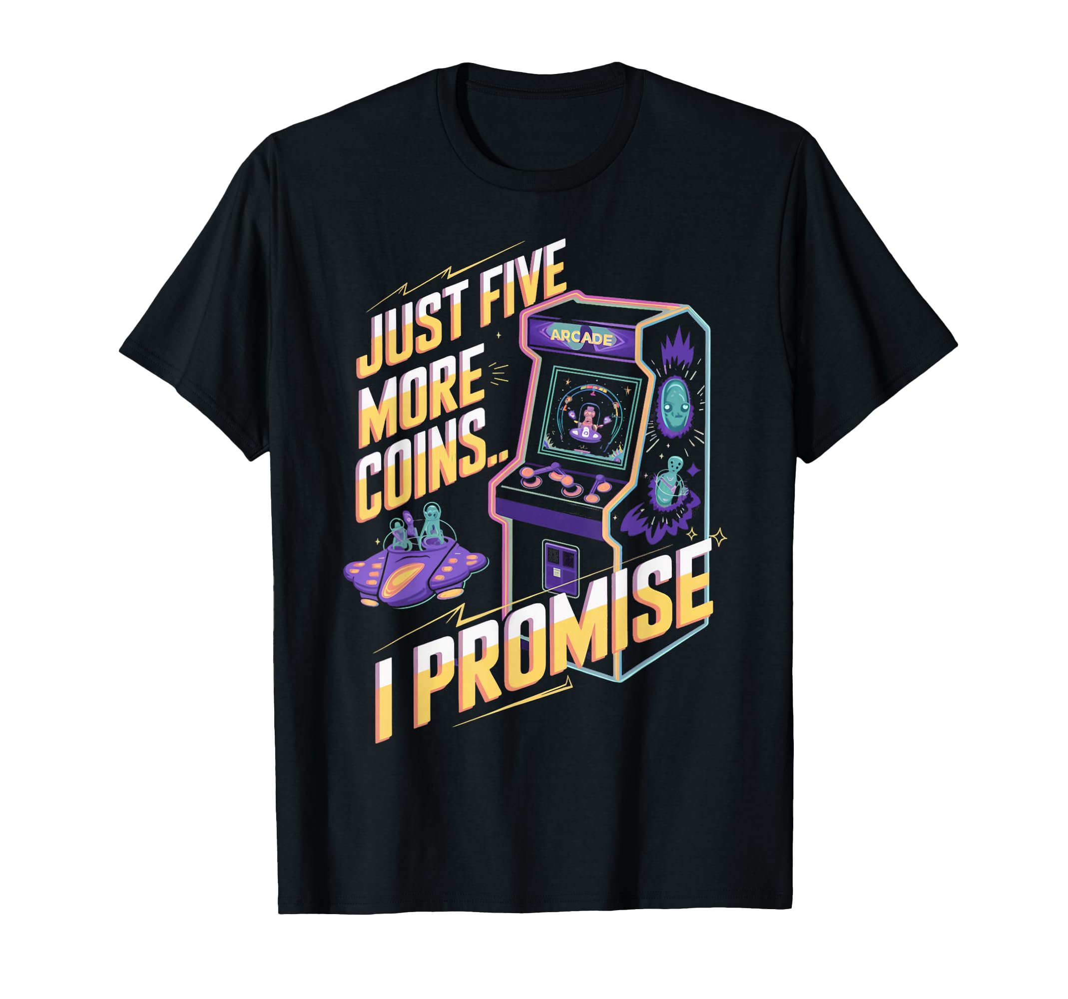 Just Five More Coins Arcade Gamer Gaming T-Shirt - Trendy Graphic Unisex - T-Shirt, Sweatshirt, Hoodie