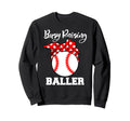 Busy Raising Baller Funny Baseball Mom Sweatshirt - Graphic Print Unisex - T-Shirt, Sweatshirt, Hoodie
