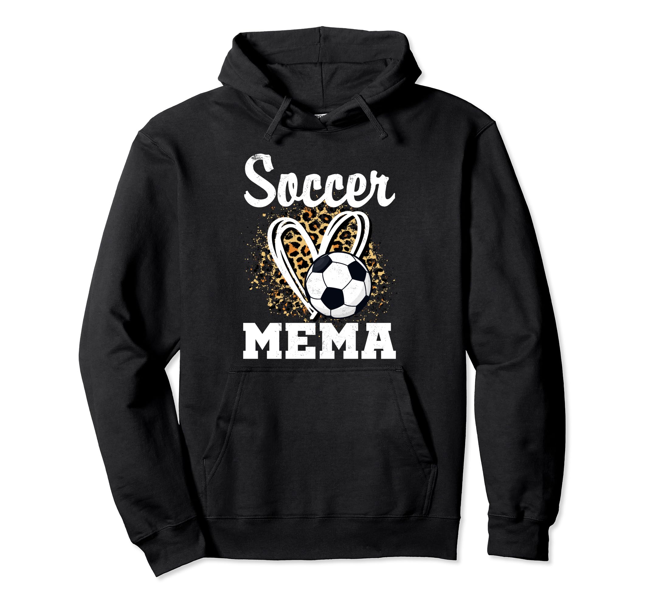 Soccer Mema Leopard Heart Matching Family Hoodie - Minimalist Print Unisex - T-Shirt, Sweatshirt, Hoodie