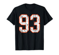 Orange And White Sports Number 93 T-Shirt - Fun Novelty Design Men Women - T-Shirt, Sweatshirt, Hoodie