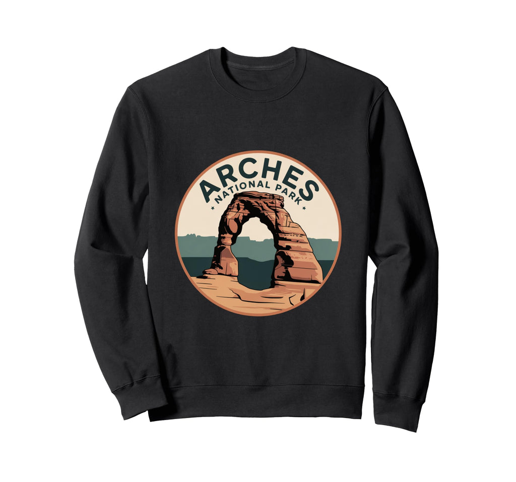 Arches National Park Circle Badge Art Sweatshirt - Graphic Print Unisex - T-Shirt, Sweatshirt, Hoodie