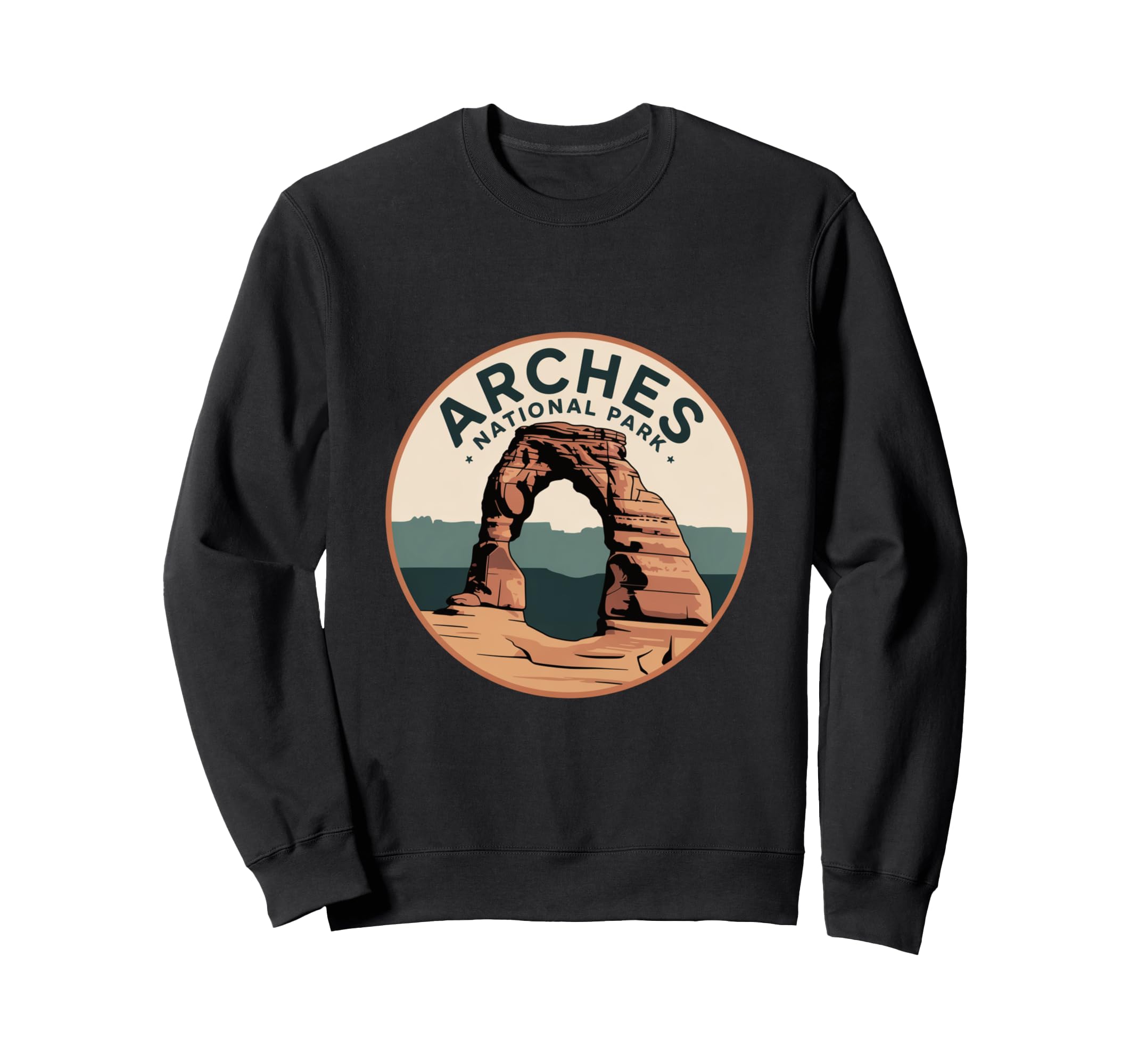 Arches National Park Circle Badge Art Sweatshirt - Graphic Print Unisex - T-Shirt, Sweatshirt, Hoodie