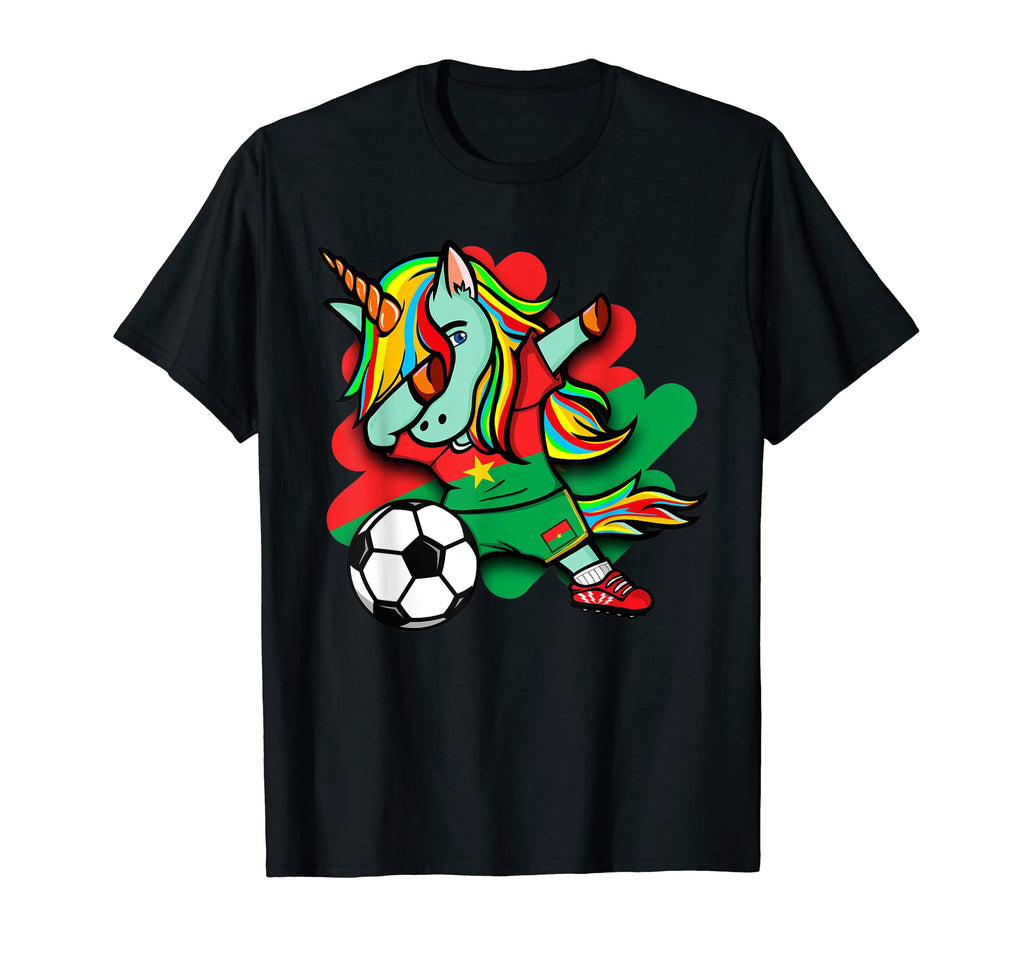 Dabbing Unicorn Burkina Faso Soccer T-Shirt - Graphic Print Men Women - T-Shirt, Sweatshirt, Hoodie