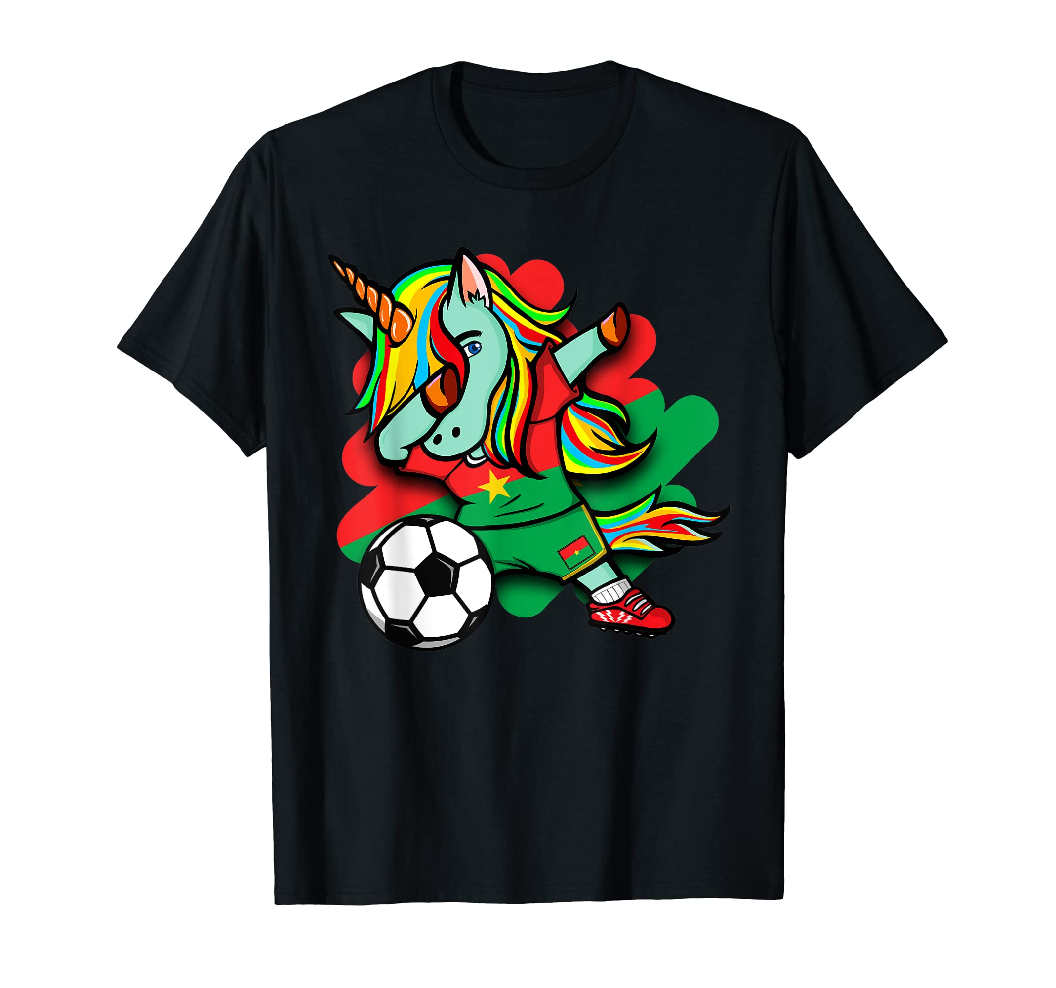 Dabbing Unicorn Burkina Faso Soccer T-Shirt - Graphic Print Men Women - T-Shirt, Sweatshirt, Hoodie