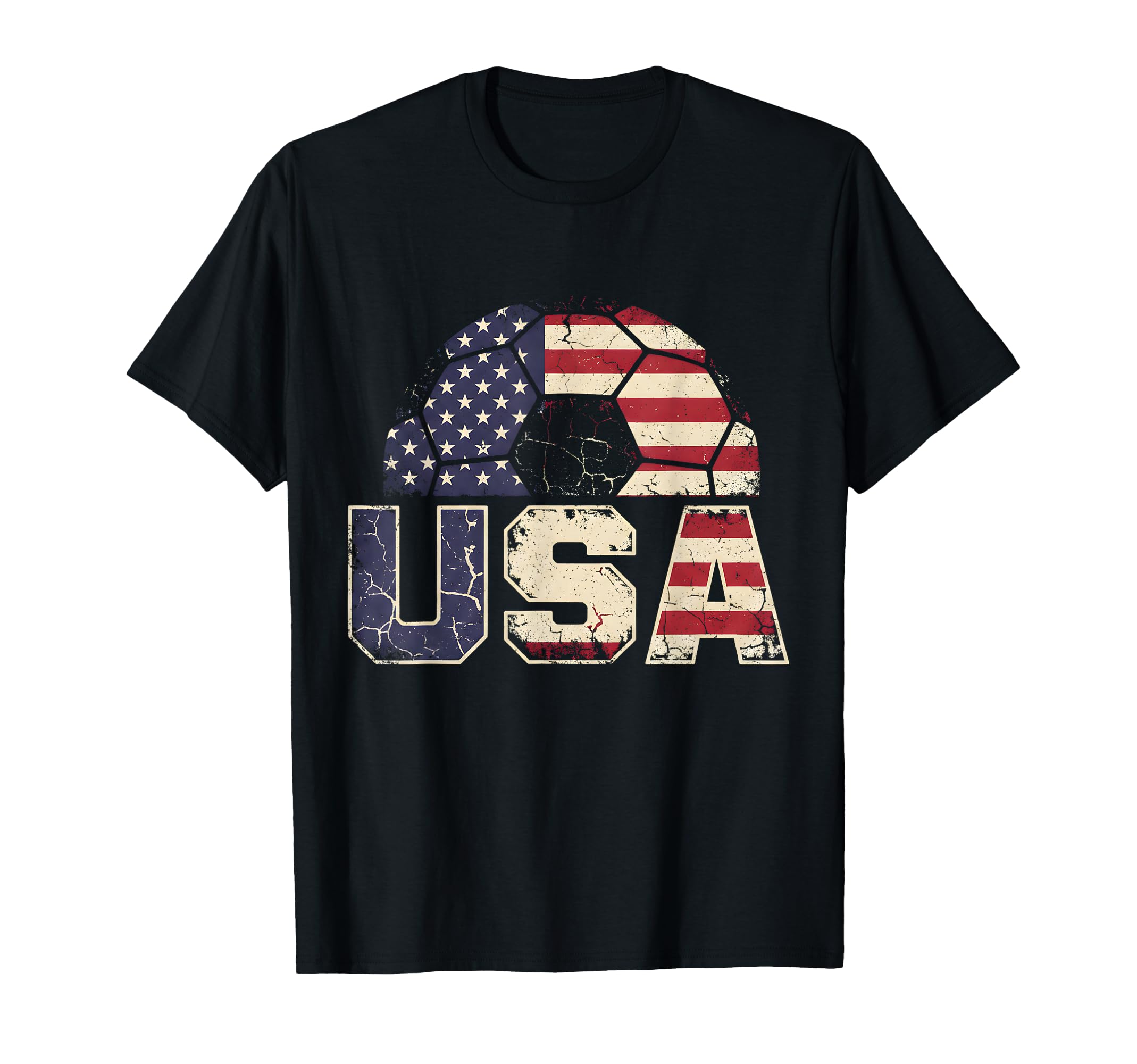 Usa Soccer American Flag Soccer Ball T-Shirt - Minimalist Print Unisex - T-Shirt, Sweatshirt, Hoodie