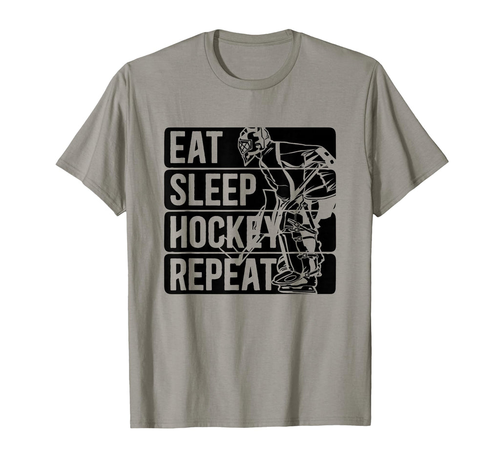 Ice Hockey Goalie Goalkeeper Eat Sleep T-Shirt - Trendy Graphic for Adults - T-Shirt, Sweatshirt, Hoodie