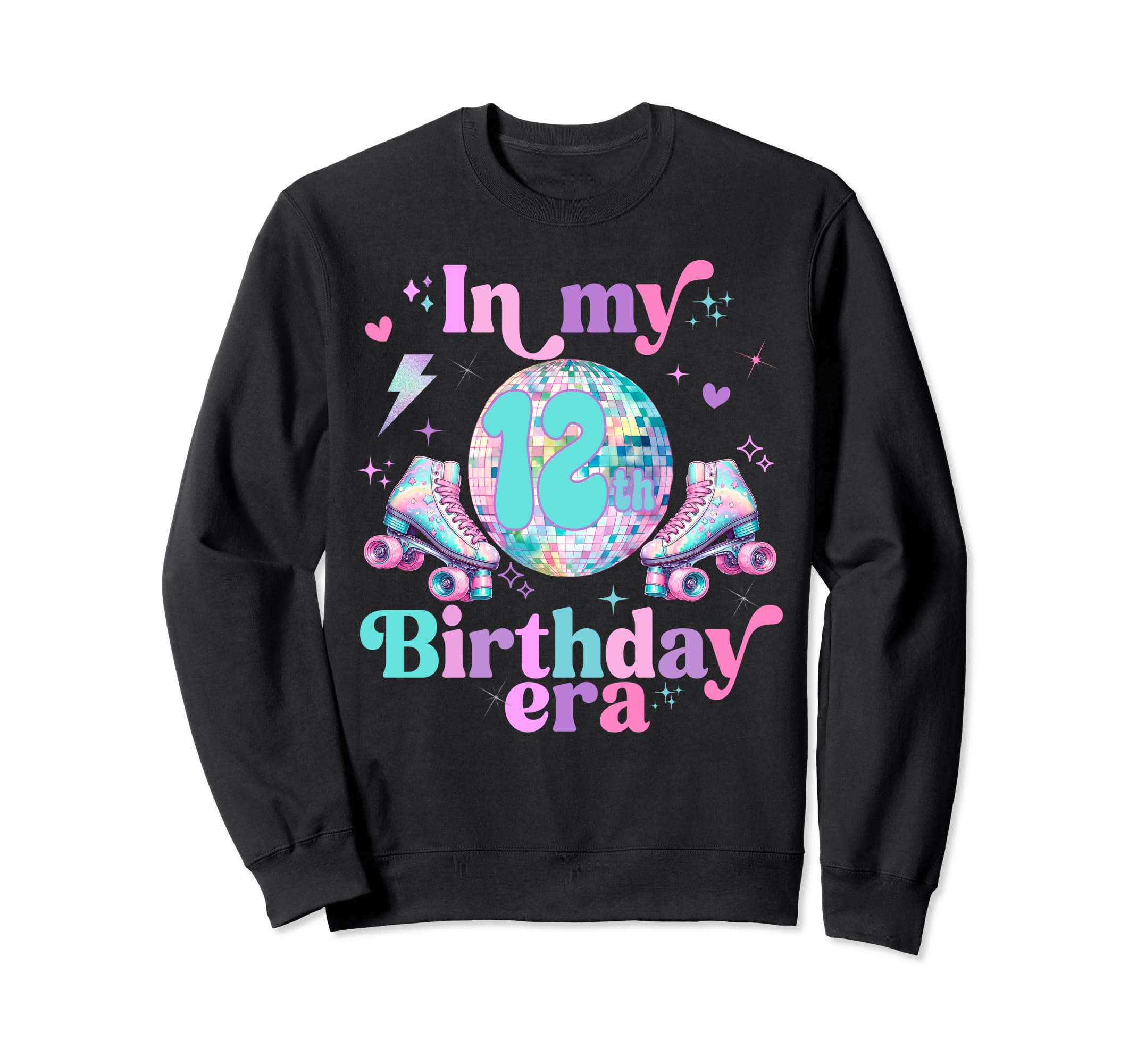 Roller Skates Birthday Disco Ball Sweatshirt - Aesthetic Graphic Unisex - T-Shirt, Sweatshirt, Hoodie