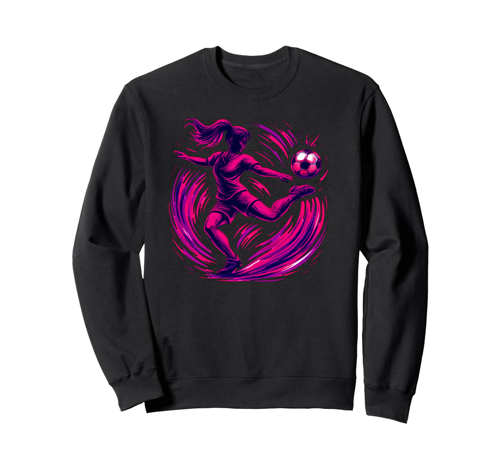 Soccer Striker Action Dynamic Sports Sweatshirt - Aesthetic Graphic Unisex - T-Shirt, Sweatshirt, Hoodie
