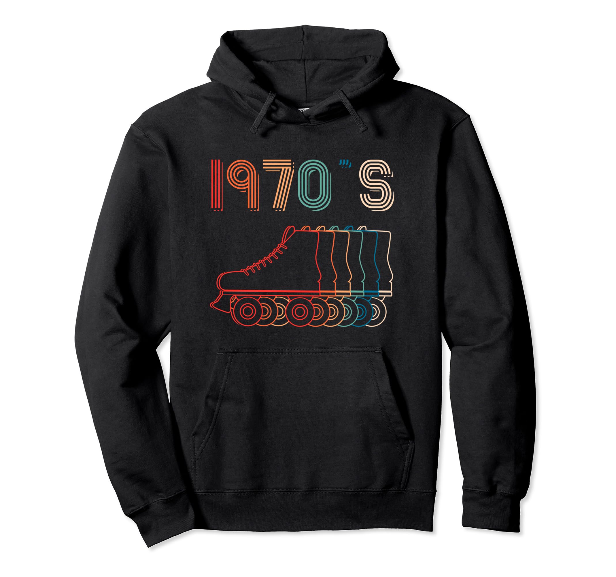 1970S Roller Skates Skating Hoodie - Fun Novelty Design for Adults - T-Shirt, Sweatshirt, Hoodie