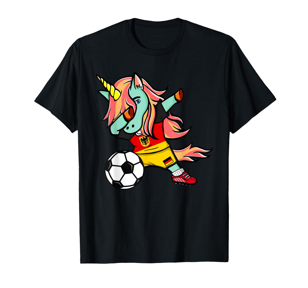 Dabbing Unicorn Germany Football T-Shirt - Casual Everyday Wear Men Women - T-Shirt, Sweatshirt, Hoodie