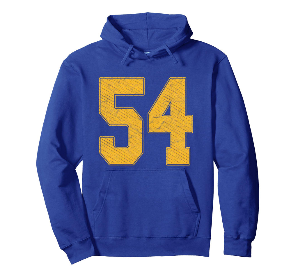 Number 54 Numbered Uniform Sports Team Hoodie - Graphic Print Unisex - T-Shirt, Sweatshirt, Hoodie