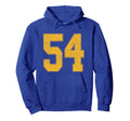 Number 54 Numbered Uniform Sports Team Hoodie - Graphic Print Unisex - T-Shirt, Sweatshirt, Hoodie