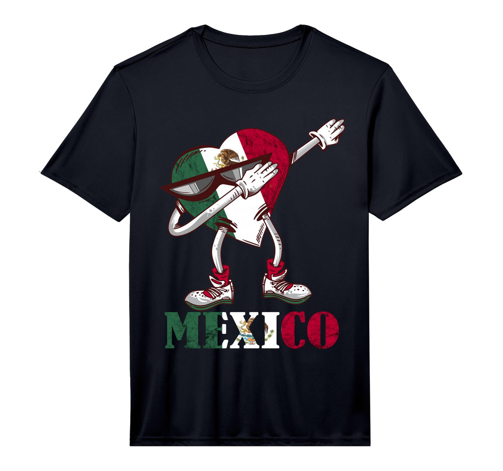Mexico Flag Heart Dabbing Mexican T-Shirt - Custom Art Print Men Women - T-Shirt, Sweatshirt, Hoodie