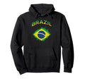 Brazil Flag Soccer Hoodie - Minimalist Print Men Women - T-Shirt, Sweatshirt, Hoodie