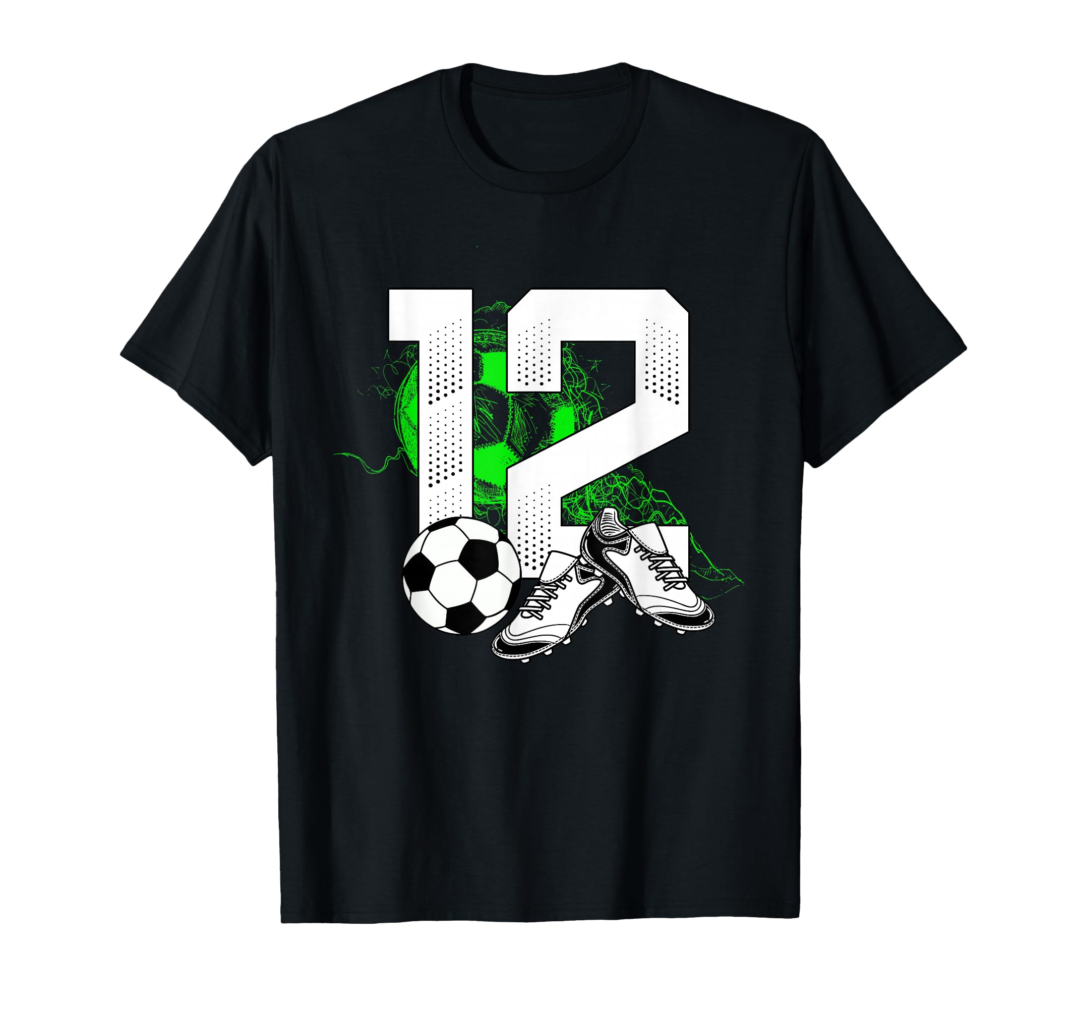 12Th Birthday Soccer Player Football 12 T-Shirt - Novelty Apparel Unisex - T-Shirt, Sweatshirt, Hoodie