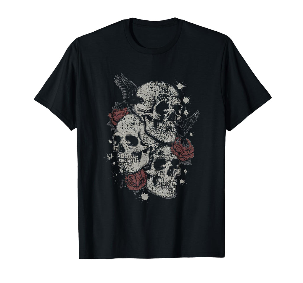 Roses And Skulls Elder Emo Grunge Punk T-Shirt - Unique Graphic Men Women - T-Shirt, Sweatshirt, Hoodie